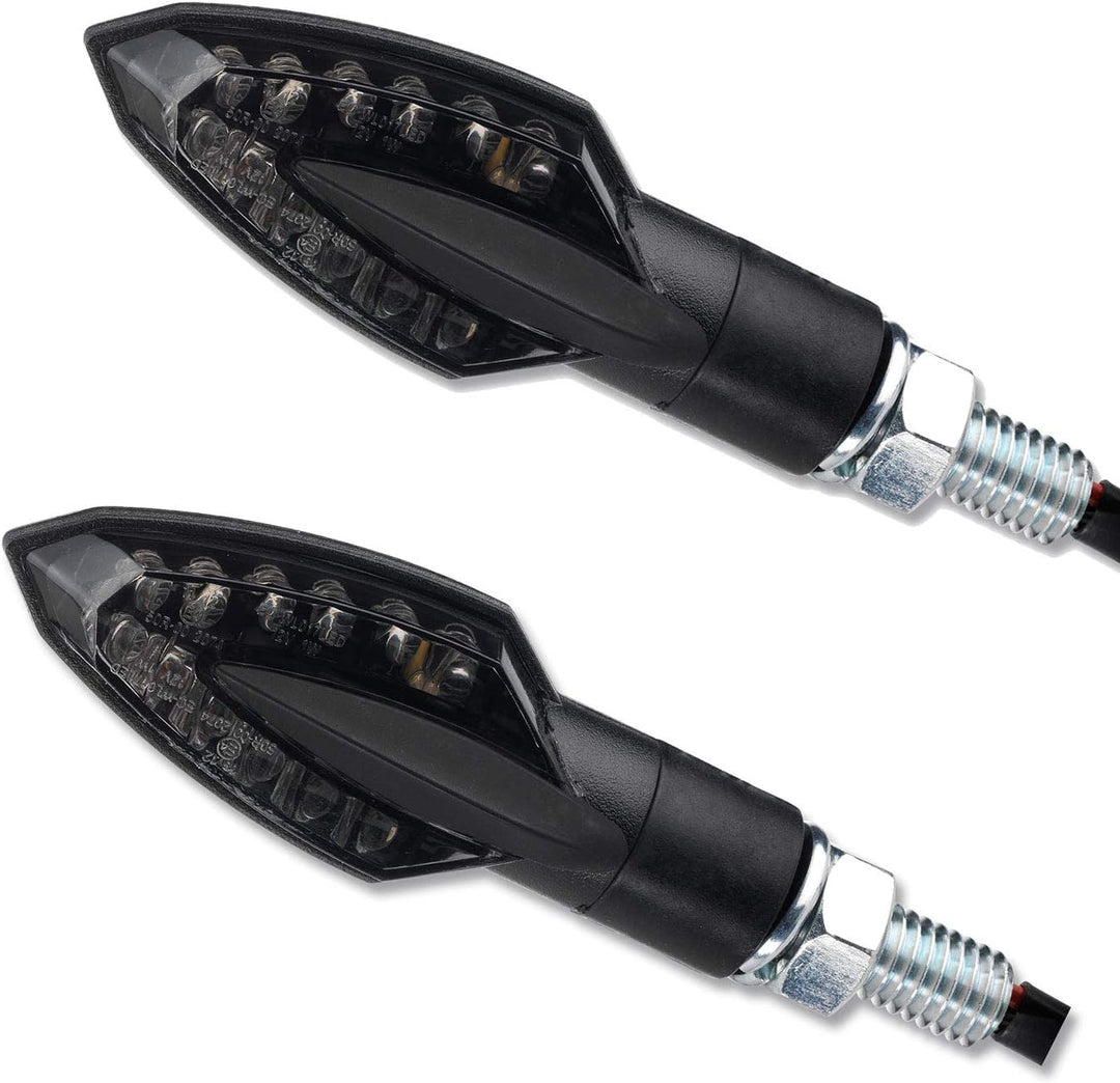 Germany Motorsports LED Mini Micro Motorrad Blinker Sliver Vinci Schwarz smoke getönt vorn hinten E-