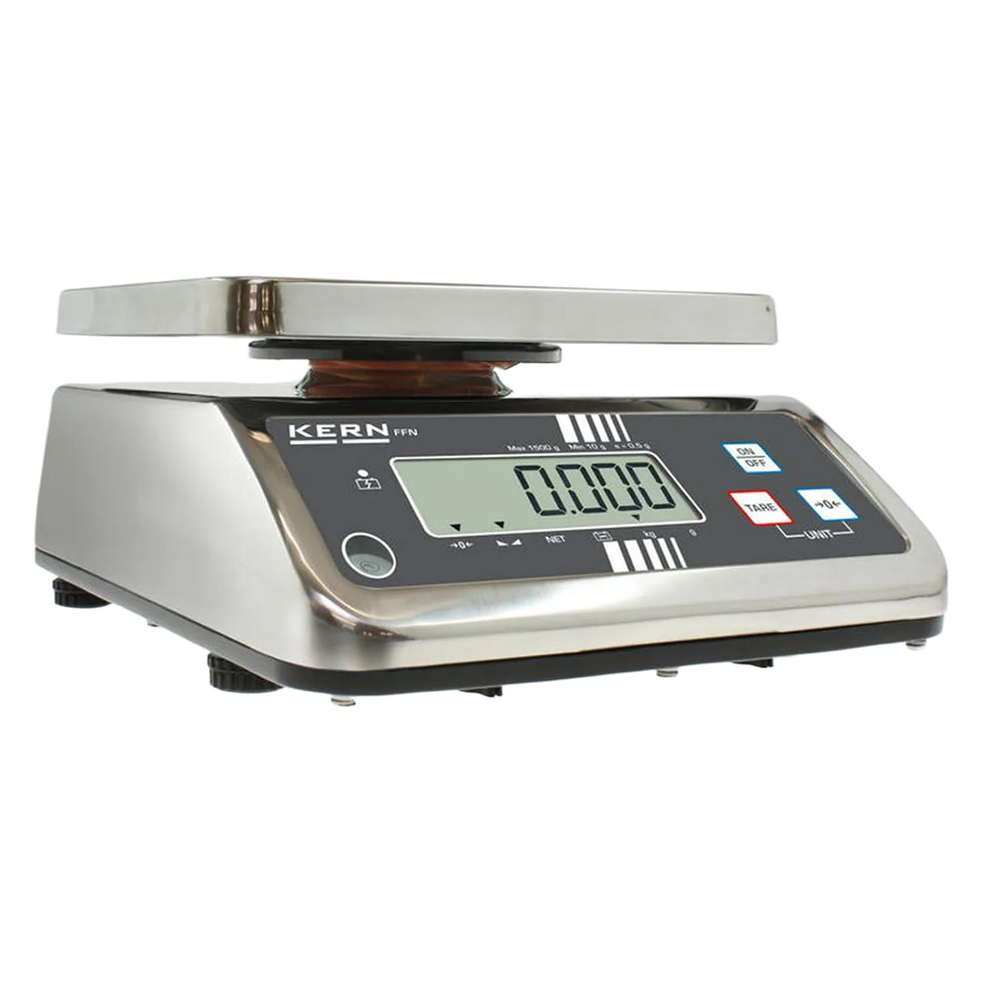 KERN Edelstahl IP-Geschützte Tischwaage, Robuste, IP65 Schutzklasse, 15kg Wägebereich, Ablesbarkeit