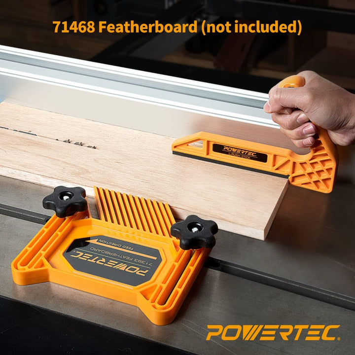 POWERTEC 71338 Deluxe Magnetischer Schiebestift für Tischsägen, Frästische, Bandsägen & Fugen, doppe