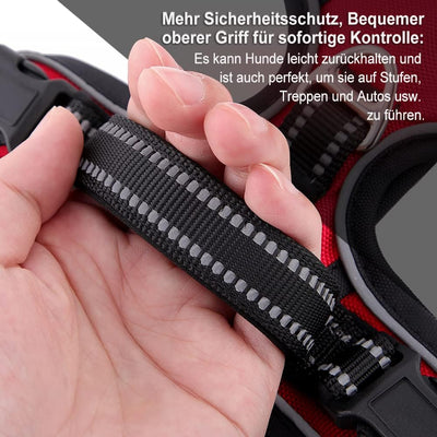 Hundegeschirr Anti Zug Geschirr Hund No Pull Verstellbar Atmungsaktiv Reflexstreifen Brustgeschirr H