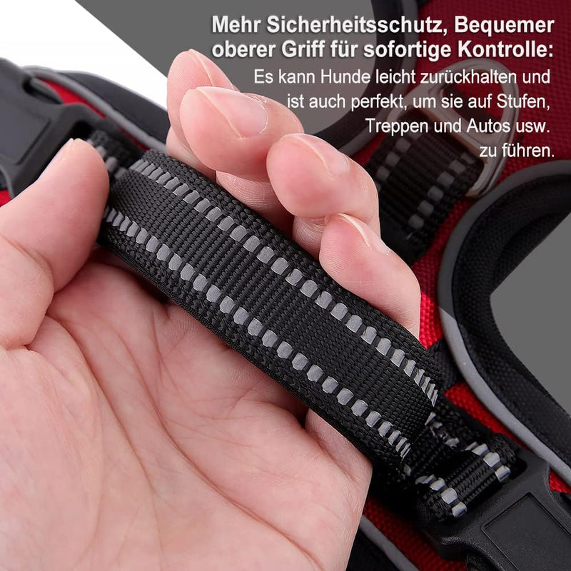 Hundegeschirr Anti Zug Geschirr Hund No Pull Verstellbar Atmungsaktiv Reflexstreifen Brustgeschirr H