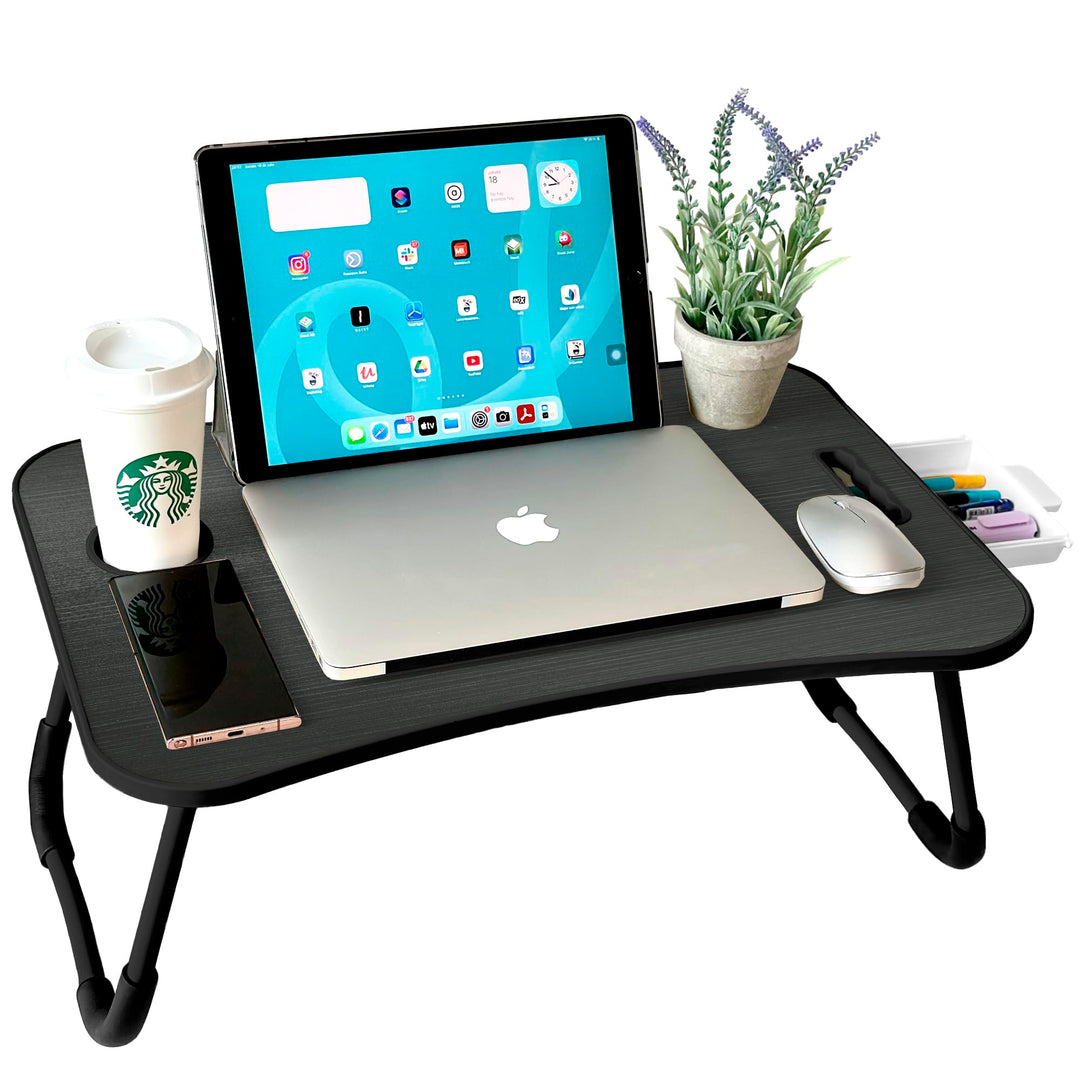 unycos - Klappbarer Laptoptisch, Betttablett, Leseständer, Computertisch, Frühstückstablett, Beistel