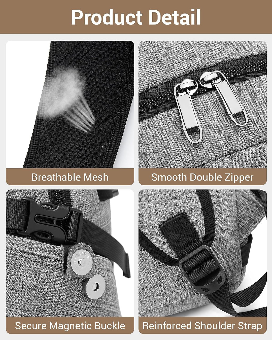 KONO Laptop Rucksack für Herren und Damen, Wasserdichter und Diebstahlsicher Business Laptoprucksack