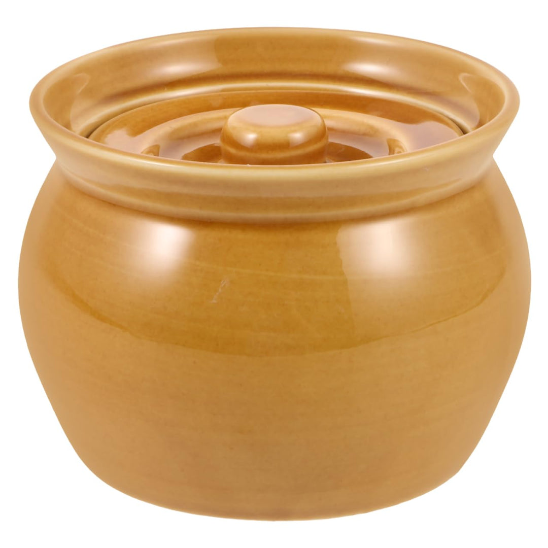 GLEAVI Keramik mit Deckel Dampf Suppentopf 1L Küche Zuhause Vielseitig Einsetzbar Design Wärmespeich