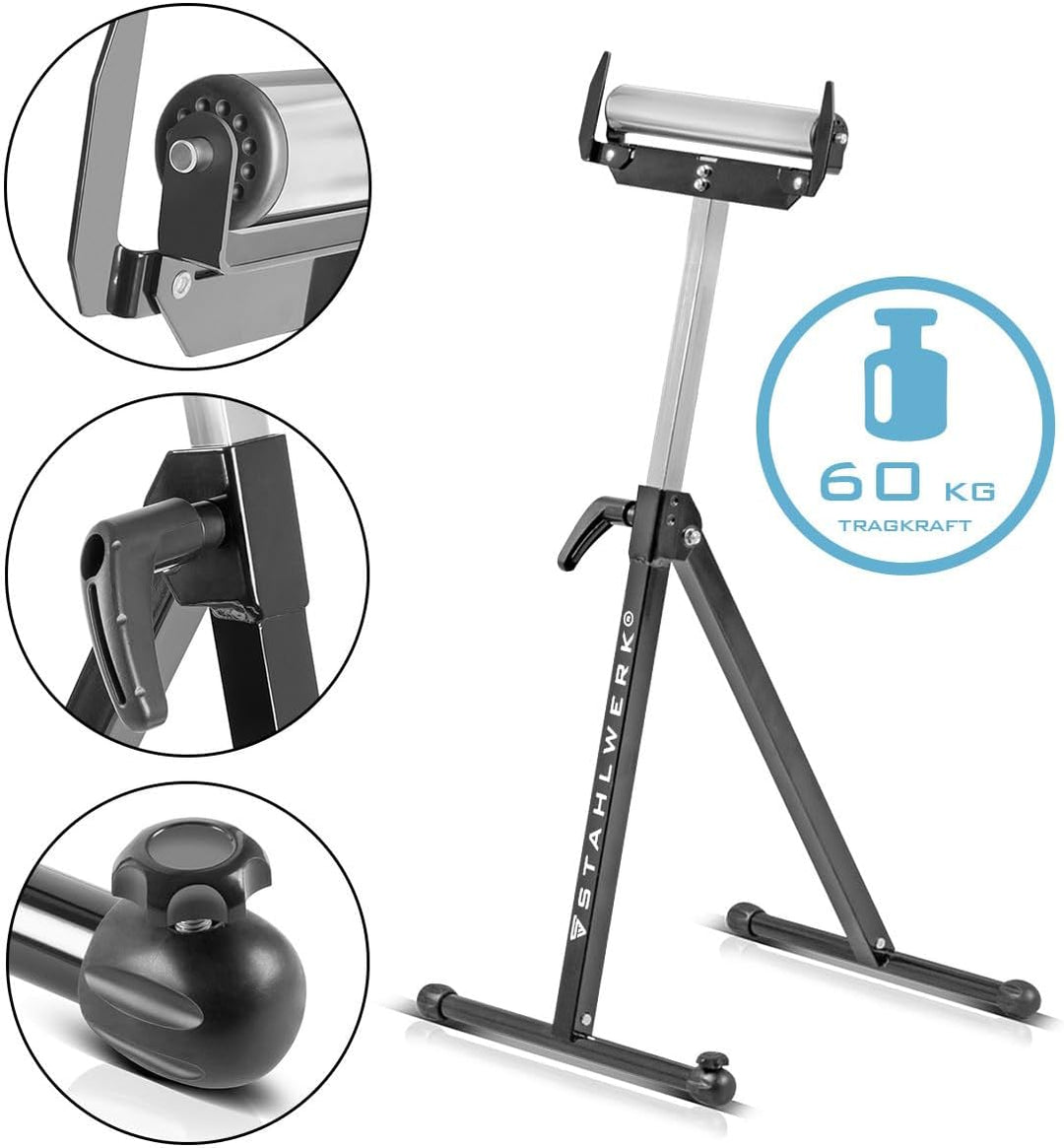 STAHLWERK Rollenbock RB-110 ST Arbeitsbock | Klappbock höhenverstellbar von 720 bis 1.100 mm mit 60