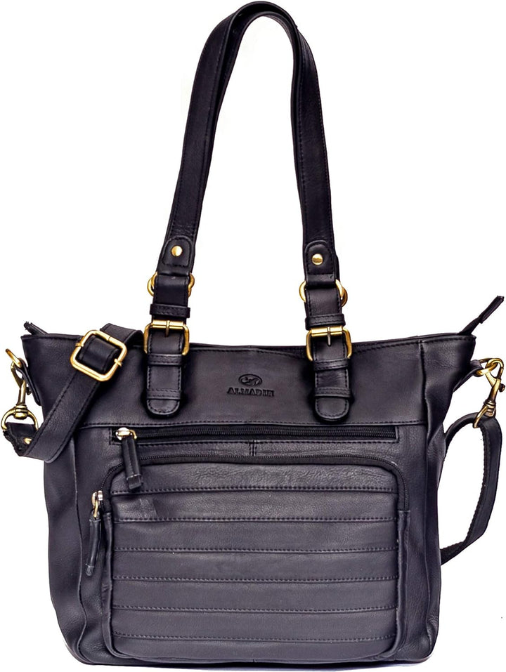 ALMADIH Premium Leder Damentasche Schultertasche KYLA - Ledertasche Handtasche Umhängetasche Henkelt