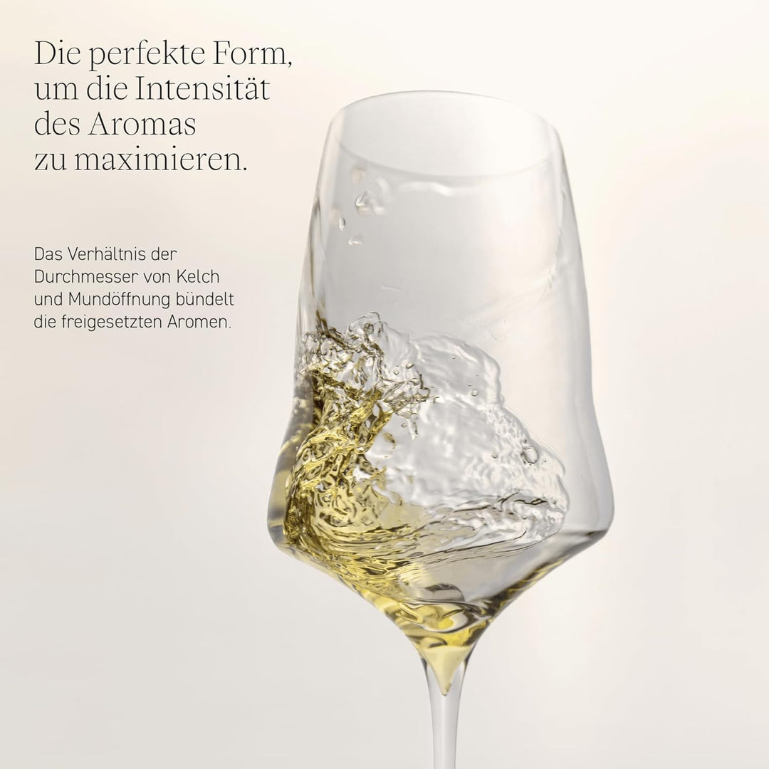 Josephinenhütte - JOSEPHINE No 1 - White - handgefertigt - Weissweingläser - 2er Set 2 Stück (1er Pa