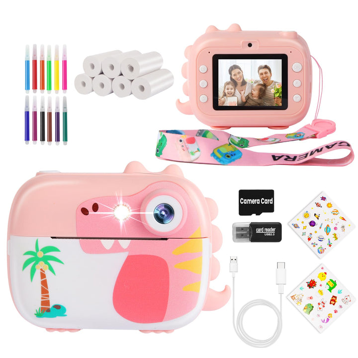 ARNSSIEN Sofortbildkamera Kinder, 2.4" KinderKamera Sofortbildkamera mit 7 Rollen Druckpapier, 1080P