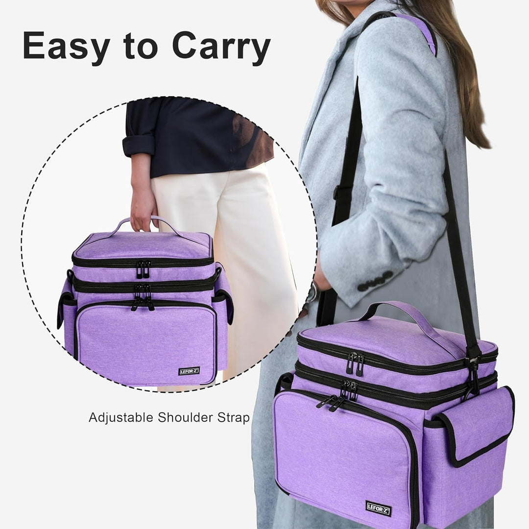 LEFOR·Z Nähzubehör Tasche,Nähset Aufbewahrungstasche Organizer,Doppelschicht Nähzeug Tragetasche für