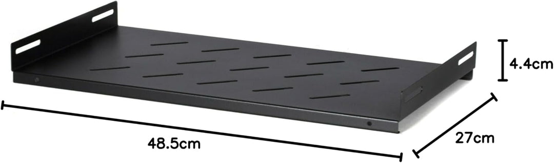 DSIT 19 Zoll Fachboden für 450mm Tiefe Wandschränke - 1 HE - Schwarz 450.00, 450.00