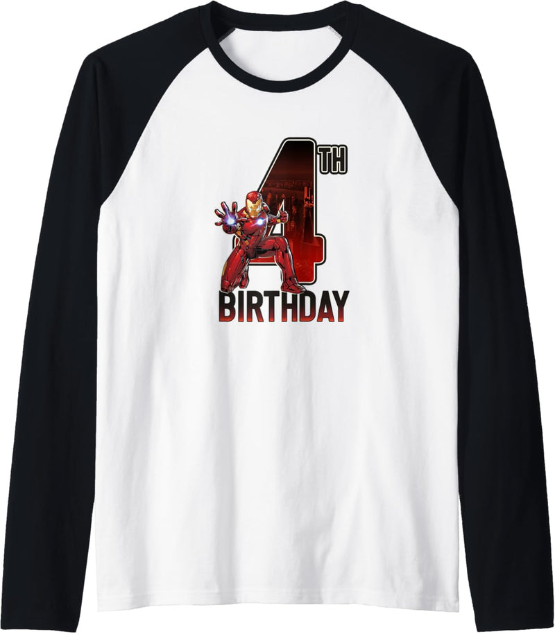 Marvel Iron Man Happy 4th Birthday Raglan