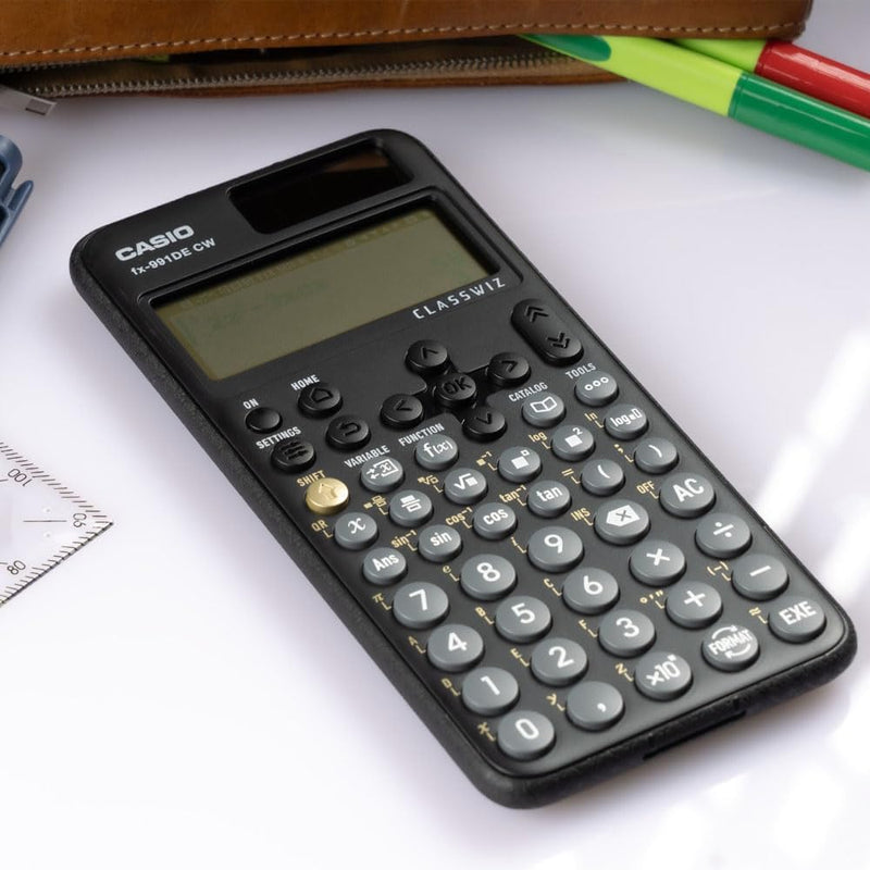 Casio FX-991DE CW ClassWiz technisch wissenschaftlicher Rechner mit Schutztasche, deutsche Menüführu