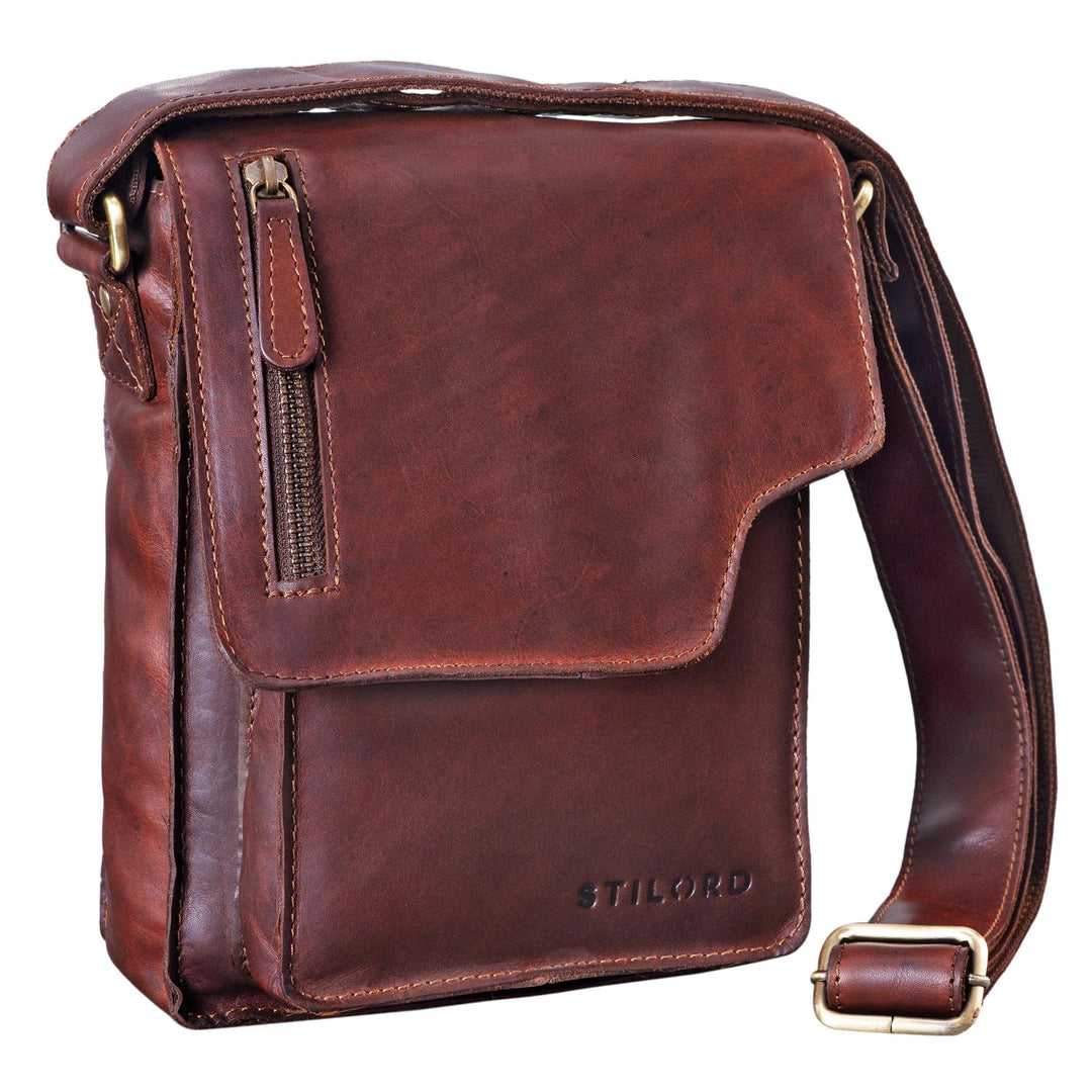 STILORD 'Pete' Umhängetasche Leder klein Männer Schultertasche Vintage Messenger Bag Herren 8,4 Zoll