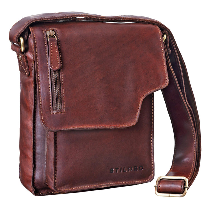 STILORD 'Pete' Umhängetasche Leder klein Männer Schultertasche Vintage Messenger Bag Herren 8,4 Zoll
