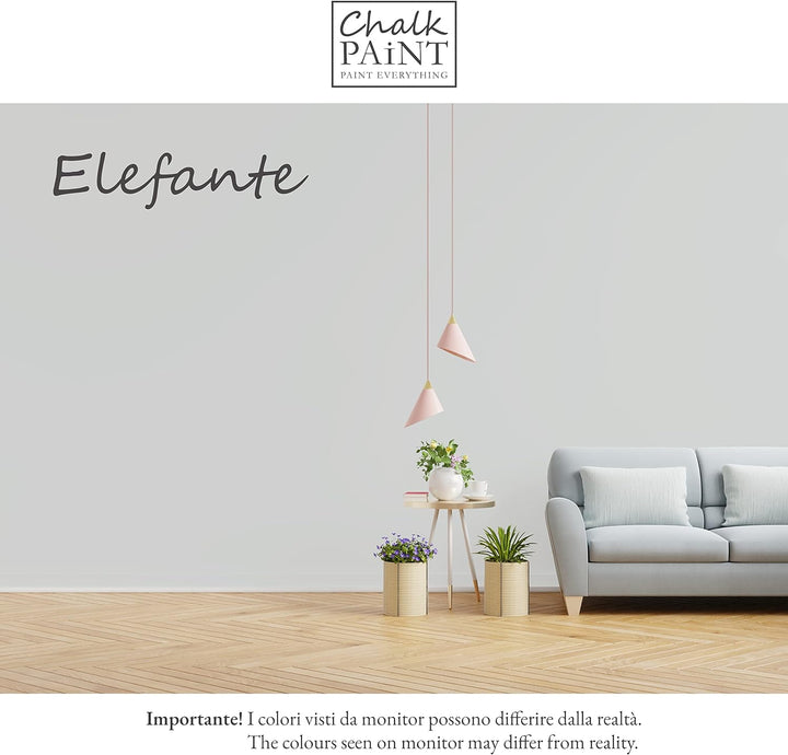 Chalk Paint Everything® Elefante Kreidefarbe Wasserbasis für Alle Oberflächen einfach zu verarbeiten