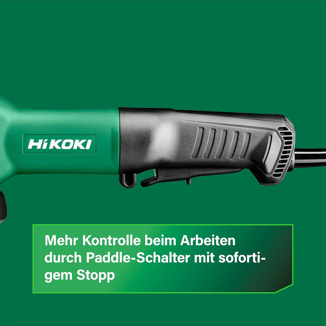 HIKOKI G13SE3 Winkelschleifer Durchmesser 125mm mit Paddleschalter und Wiederanlaufschutz, 1400W, 23
