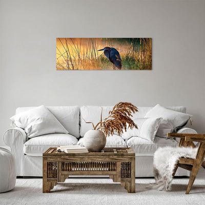 Panorama Bilder auf Leinwand Vogel Natur Wasser Leinwandbild 90x30cm Wandbilder Dekoration Wohnzimme