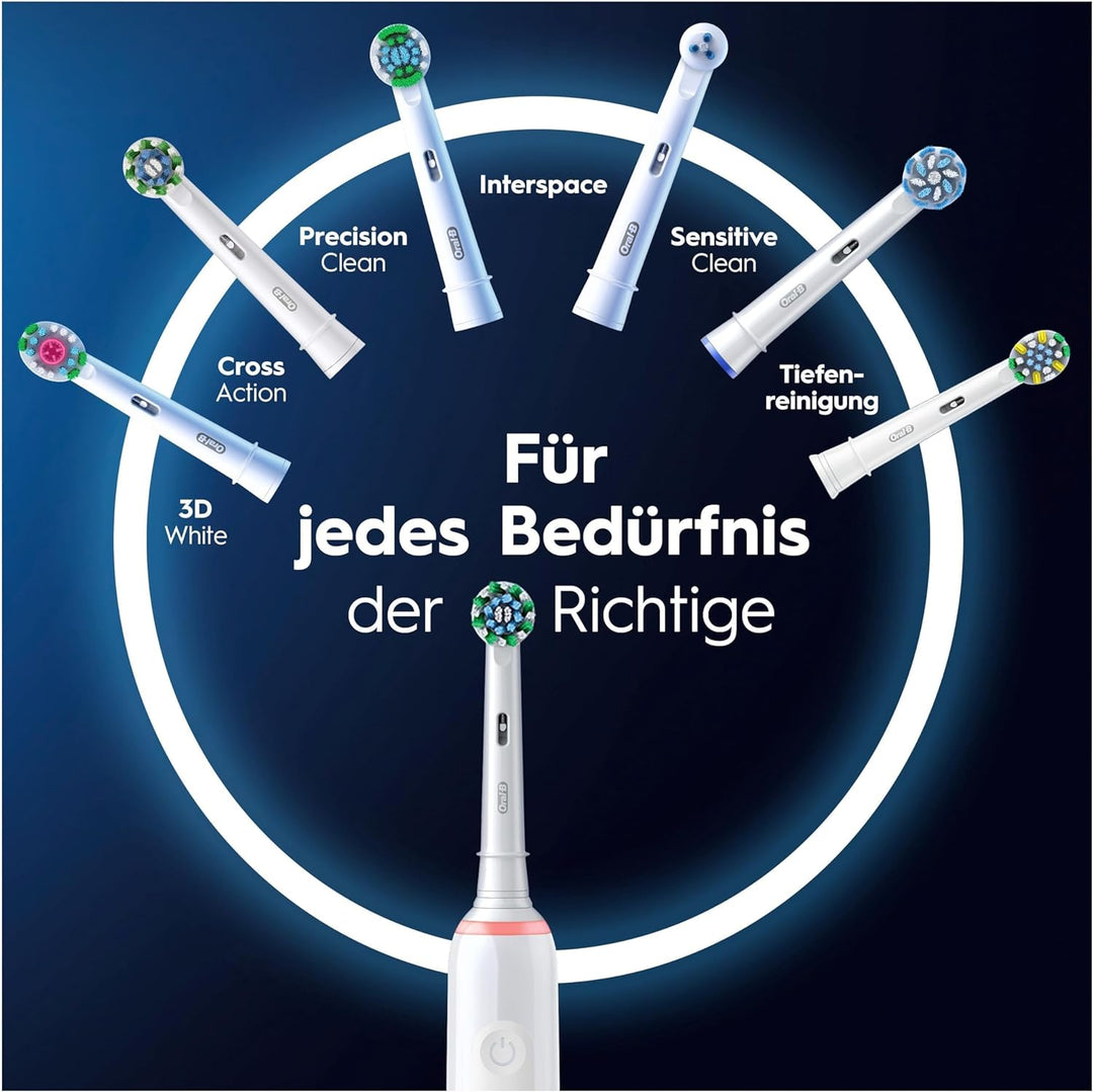 Oral-B PRO 3 3500 Elektrische Zahnbürste/Electric Toothbrush, 2 Aufsteckbürsten, mit 3 Putzmodi und