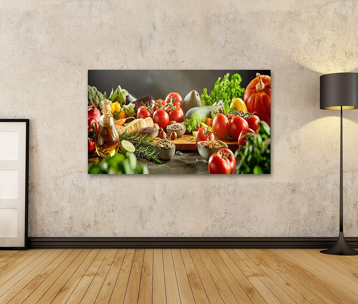 islandburner Bild auf Leinwand Lebensmittel Sortiert küchenbilder Auberginen Karotten Gemüse Bilder