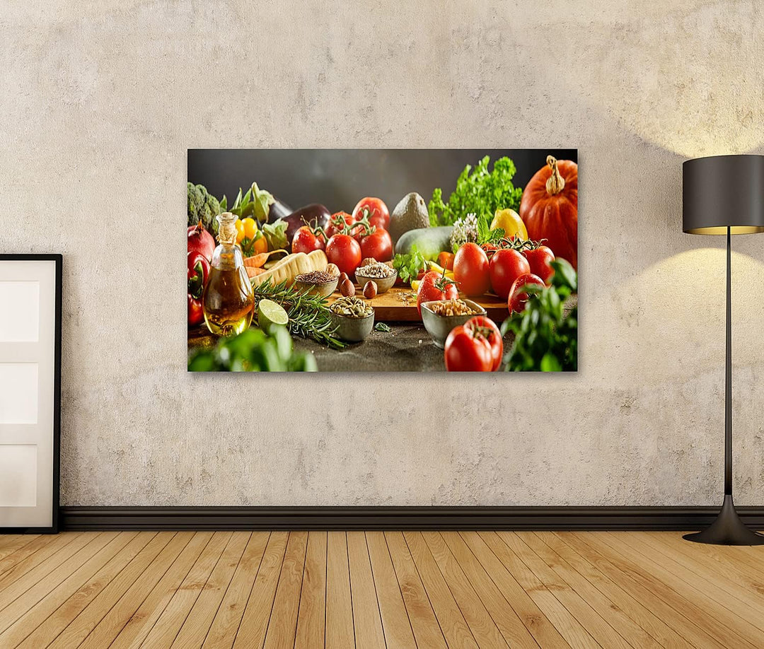 islandburner Bild auf Leinwand Lebensmittel Sortiert küchenbilder Auberginen Karotten Gemüse Bilder