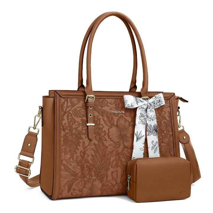 MOSISO Laptoptasche Damen, 17,3 Zoll PU Lehrertasche Handtasche Kompatibel mit MacBook HP Dell Asus,