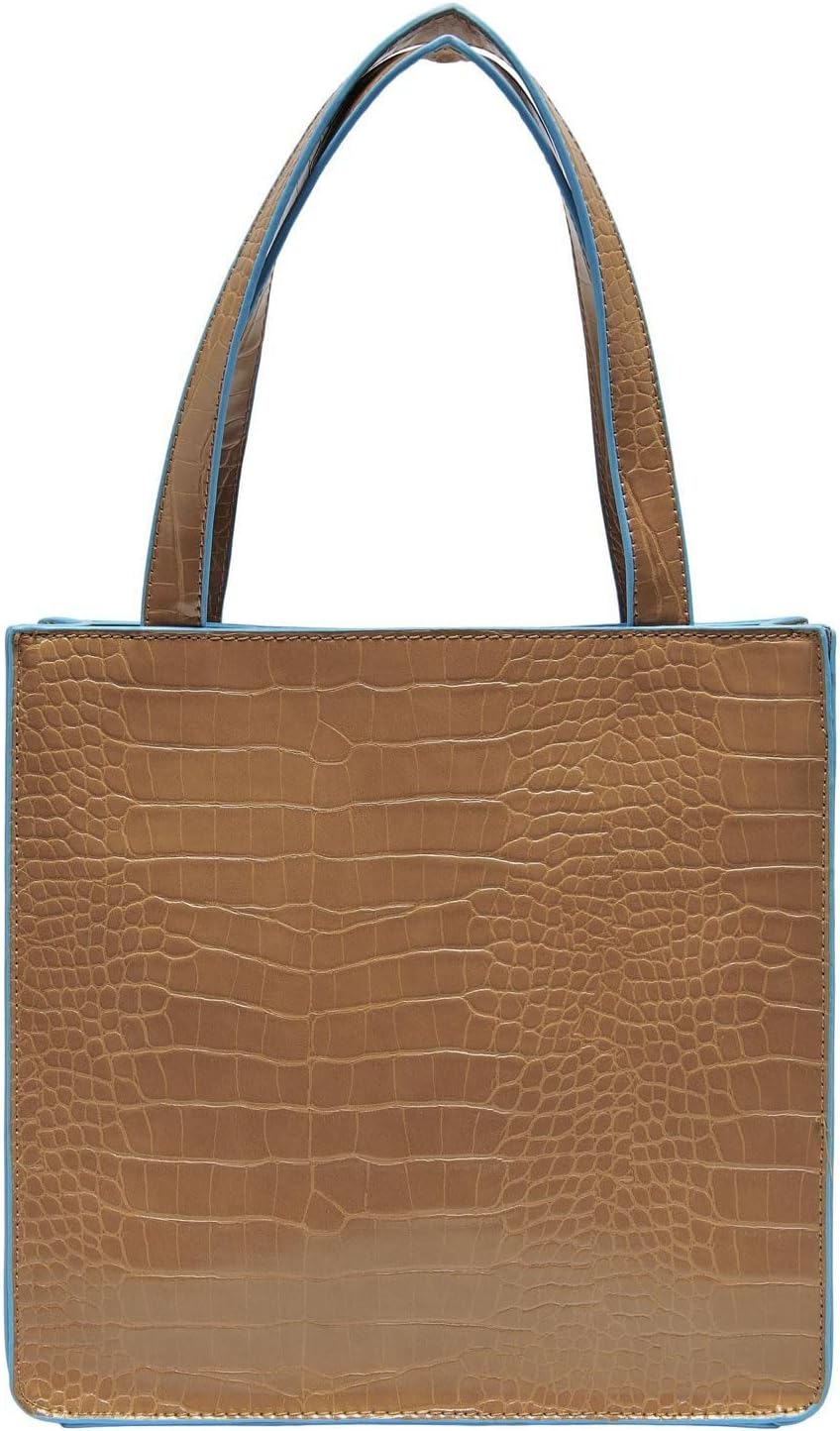 ONLY female Schultertasche ONLPETRA CROCO PU TOTE BAG Cognac/Detail:airy Blue Edge, Cognac/Detail:ai