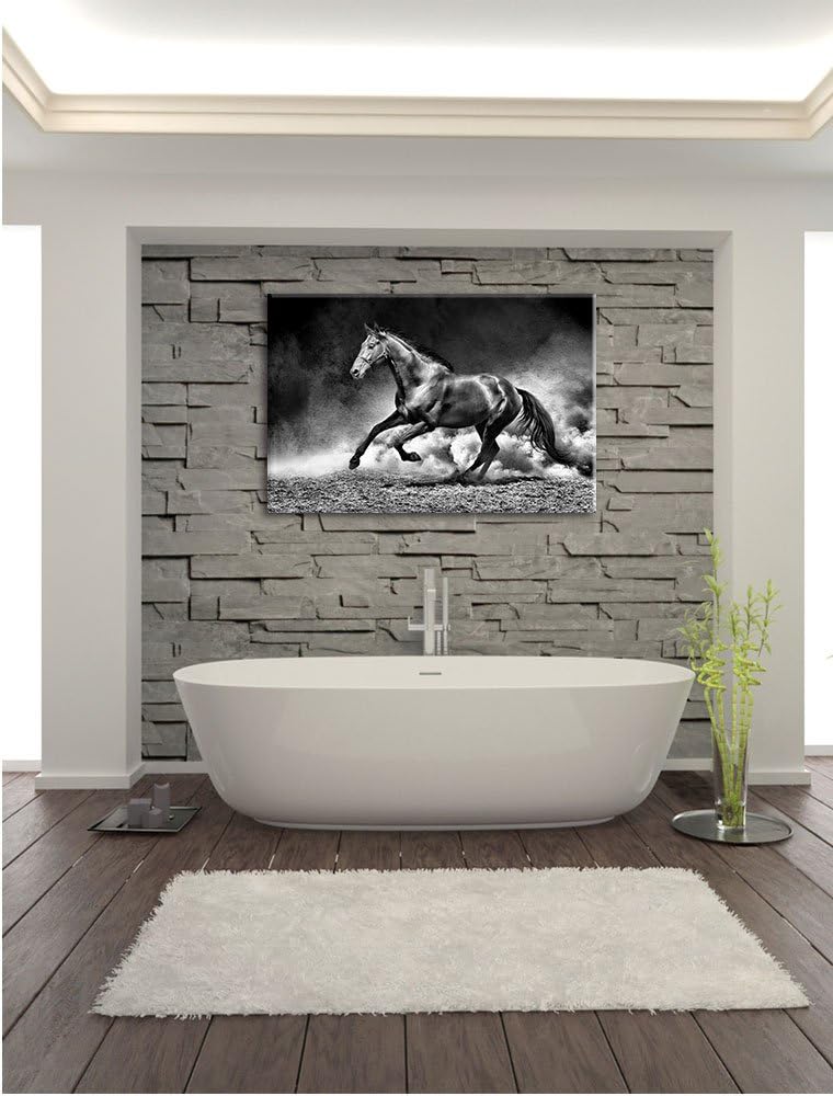 Pixxprint Pferd, Sonnenuntergang, 100x70cm Leinwandbild bespannt auf Holzrahmen/Wandbild Kunstdruck