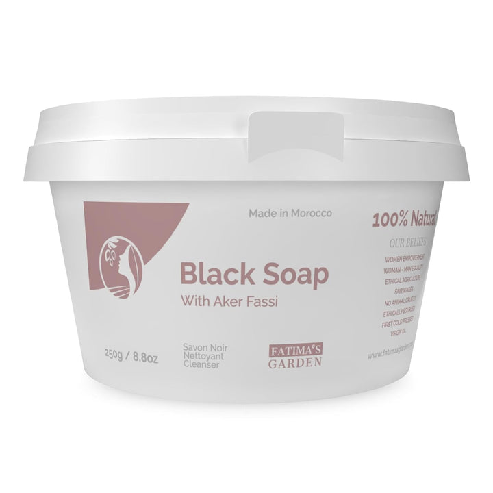 Fatima's Garden Aker Fassi Schwarze Seife - Feuchtigkeitsspendende Reinigung, 250g Aker Fassi 250 g