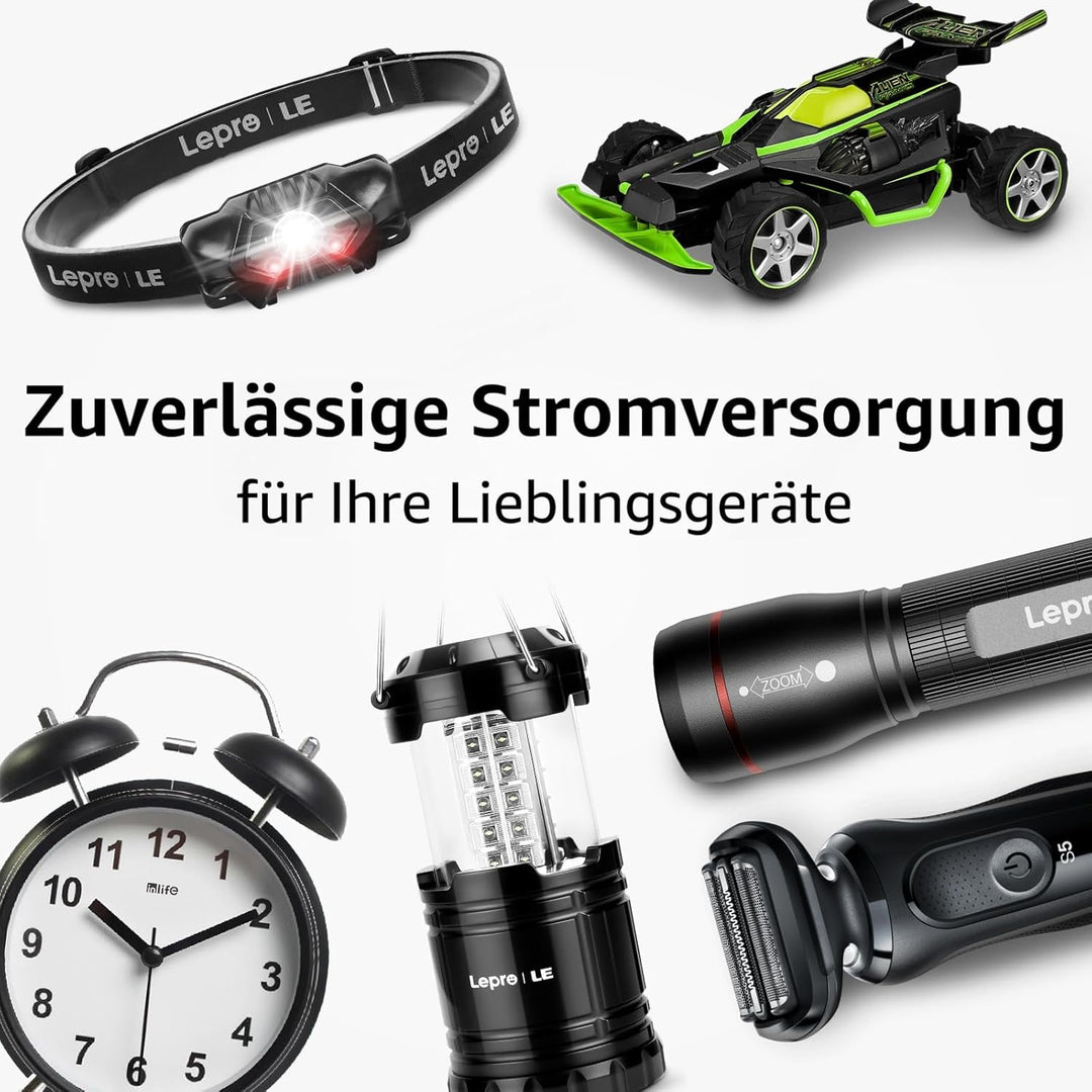 Lepro AA Batterien, 100 Stück, Alkaline Batterie AA mit 1.5V - Langlebig, Leistungsstark & Auslaufsi