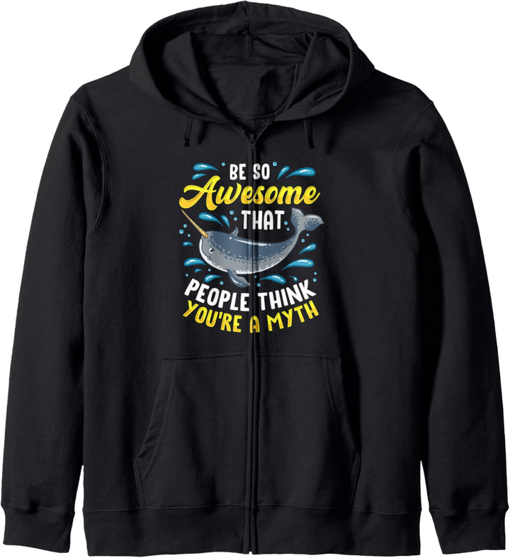 Narwhal Inspirational Sprichwort Sei genial Kostüm Mädchen Kapuzenjacke