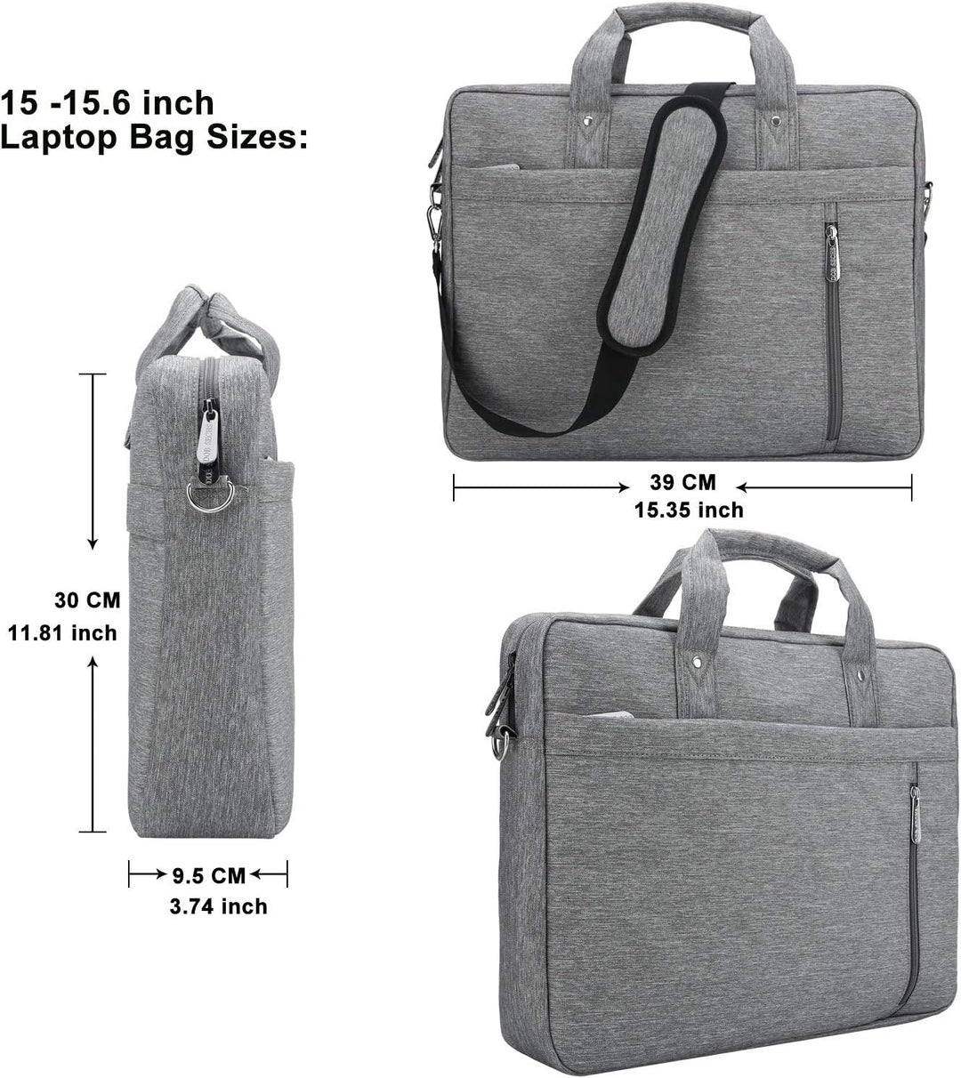 DOB SECHS Laptoptasche 15-15,6 Zoll Aktentaschen Notebooktasche Schulter Tasche für Uni Arbeit Busin