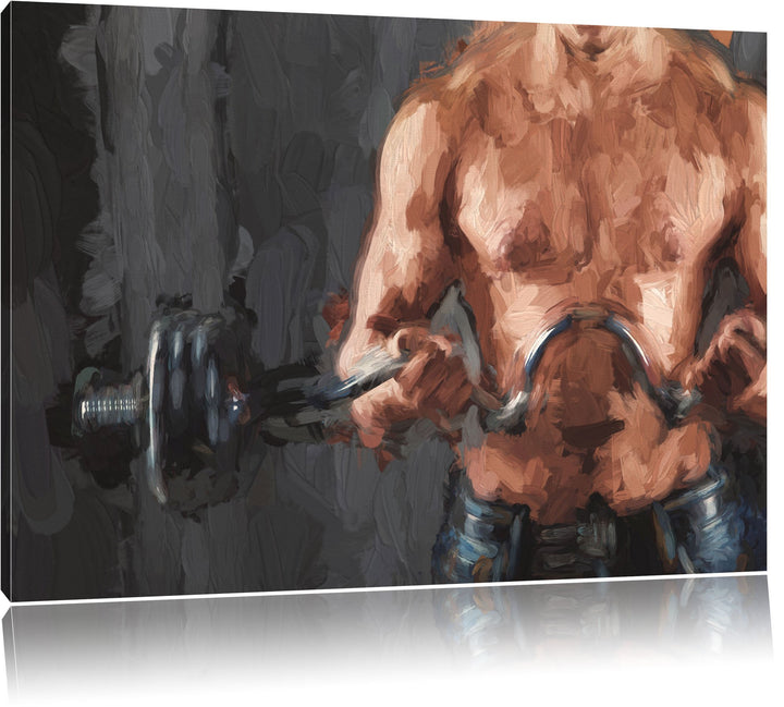 Pixxprint Bodybuilding als Leinwandbild/Grösse: 100x70 / Wandbild/Kunstdruck/fertig bespannt, 100x70