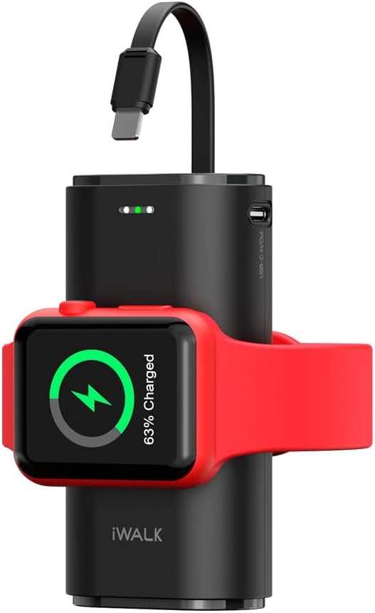 iWALK Ladestation Apple Watch Und iPhone,Tragbares LadegeräT FüR Apple Watch, 9000mAh Powerbank Mit