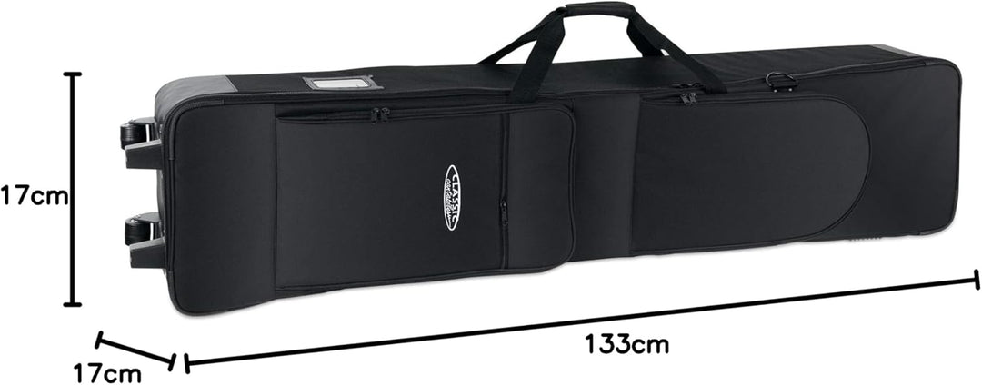 Classic Cantabile Keyboardtasche G1 - mit Trolley-Rollen - 133 x 30 x 17 cm - 2 grosse Aussentaschen