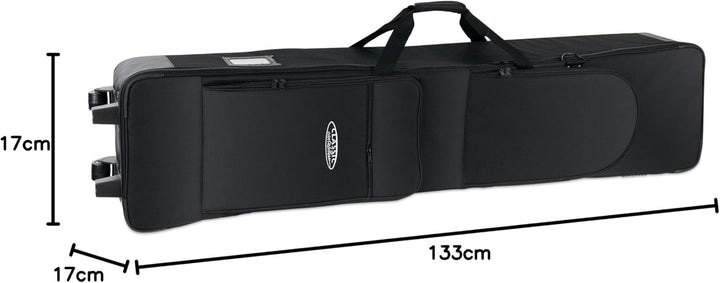 Classic Cantabile Keyboardtasche G1 - mit Trolley-Rollen - 133 x 30 x 17 cm - 2 grosse Aussentaschen