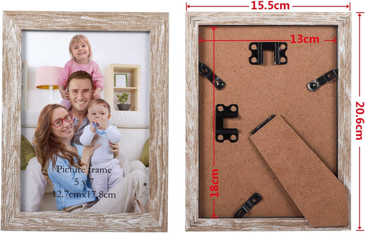 Giftgarden 12 Stück Bilderrahmen Set 13x18 cm - Moderne Beige Holzmaserung Fotorahmen Collage für 18