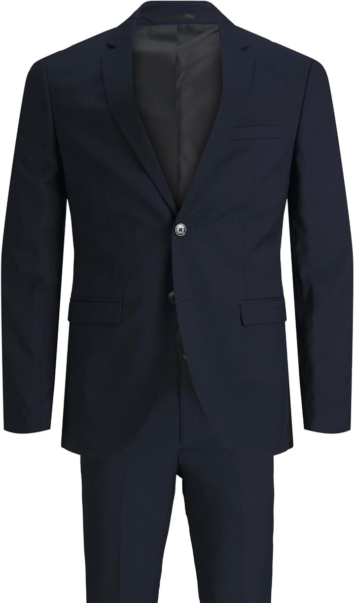 JACK & JONES Male Einreihiger Blazer und Hose Plus Size Slim Fit Anzug 64 Dark Navy, 64 Dark Navy