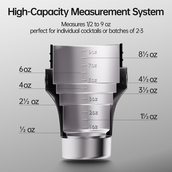 Cocktail Shaker Set mit Integrierter Massskala 900ml Premium Edelstahl Frostsicherer Doppelwand-Bark