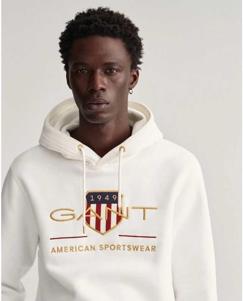 GANT Herren Reg Archive Shield Hoodie Kapuzenpullover XXS Eggshell, XXS Eggshell