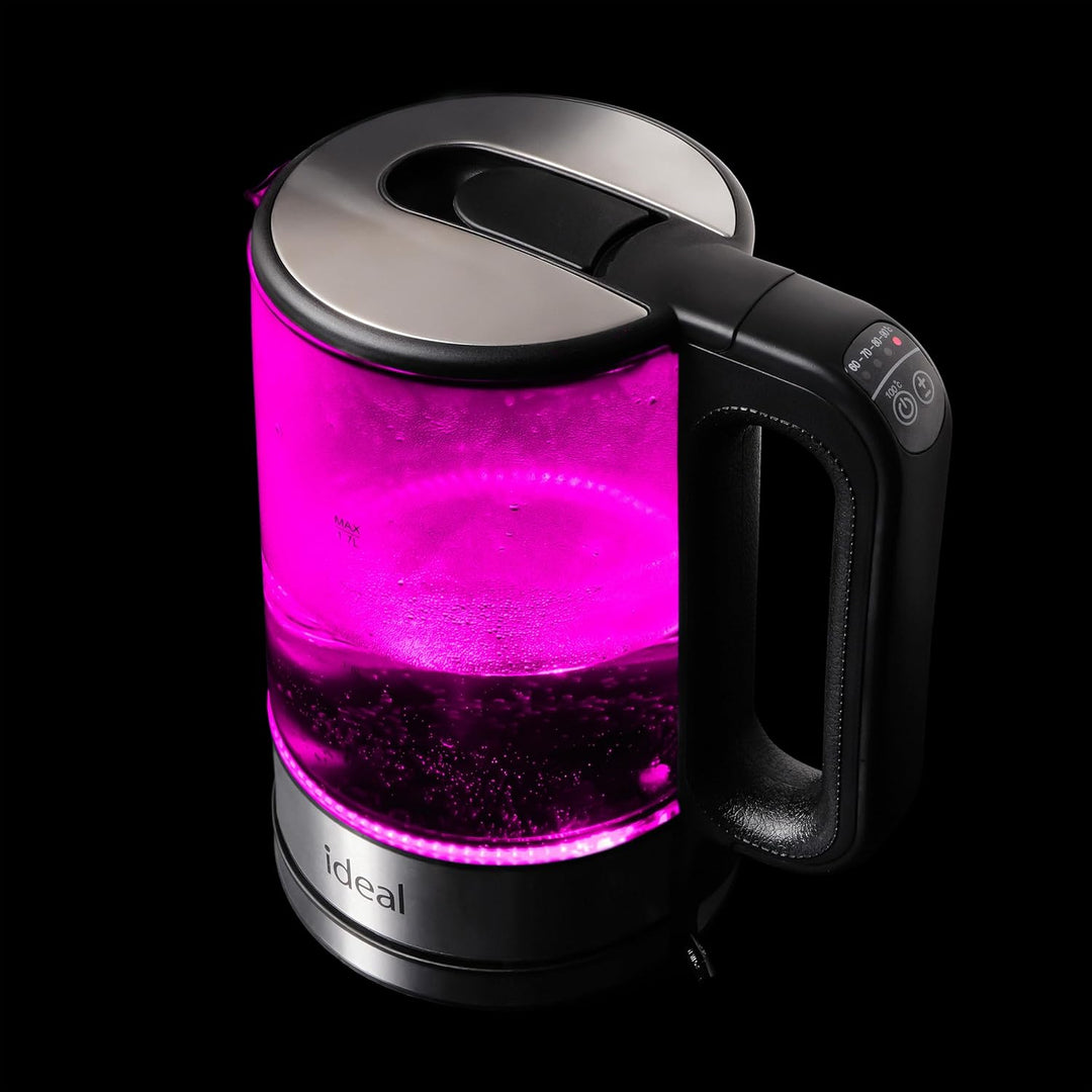 eldom IK1103 Glas Wasserkocher mit Temperatureinstellung (40°C-100°C), 1,7 Liter | Warmhaltefunktion