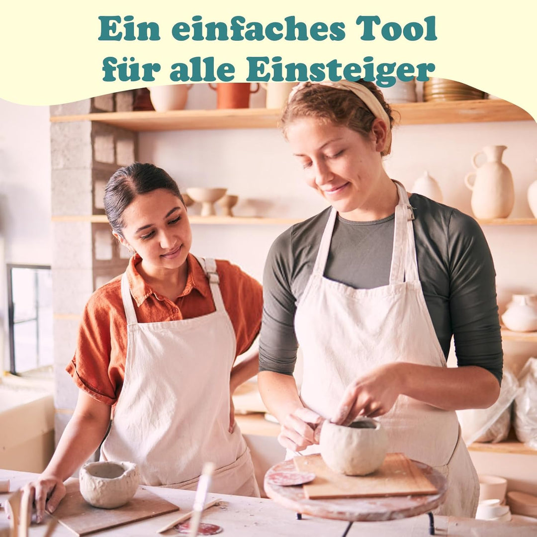 OSTWOLKE Töpferset für Zuhause für Anfänger - Lufttrocknend. Pottery Set für Erwachsene, Töpfern Zuh