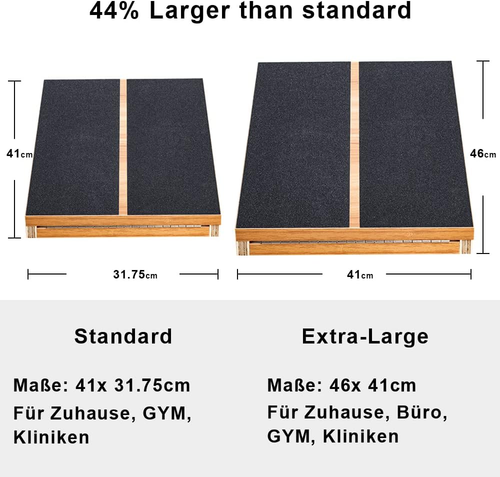 StrongTek Professionelles Slant Board Schrägbrett aus Holz, Verstellbarer und tragbarer Wadendehner,