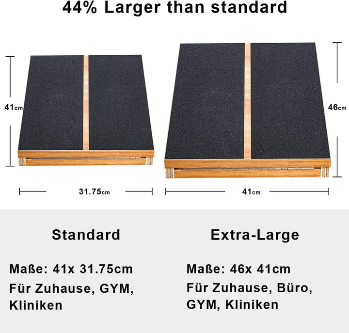 StrongTek Professionelles Slant Board Schrägbrett aus Holz, Verstellbarer und tragbarer Wadendehner,