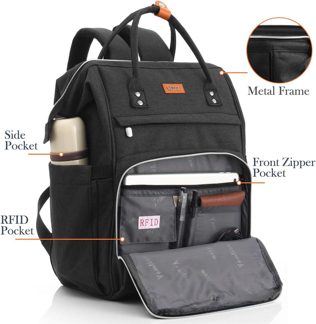 Rucksack Damen, Rucksack Schule mit 15.6 Zoll Laptopfach &amp; USB-Ladeanschluss,Schulrucksack Mädchen T