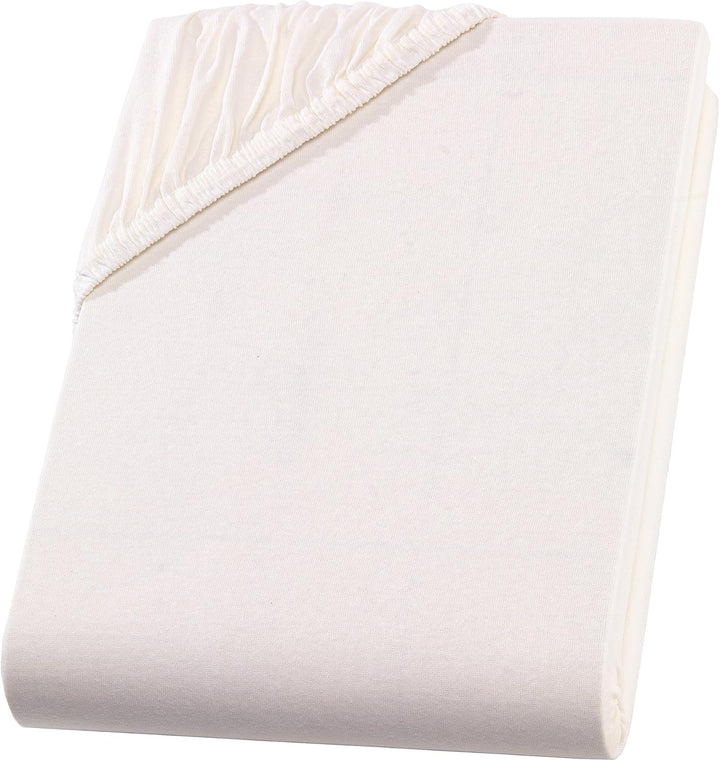 Split Topper Spannbettlaken/Spannbetttuch - Natur - Jersey - 180x200-200x200 cm - 10cm Steghöhe - 16