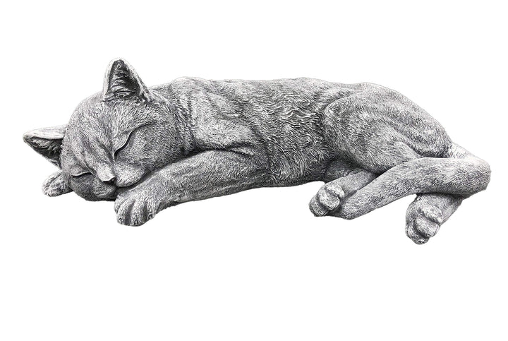 stoneandstyle Steinfigur Grosse Katze schlafend, frostfest bis -30°C, massiver Steinguss