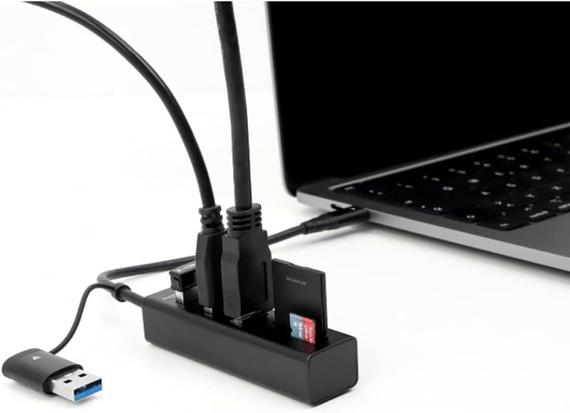 Delock 3 Port USB 3.2 Gen 1 Hub + SD und Micro SD Card Reader