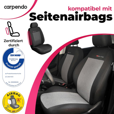 Carpendo® Sitzbezüge Auto Vordersitze in Premium Design (2er Set) Autositzbezüge Schonbezüge für Aut