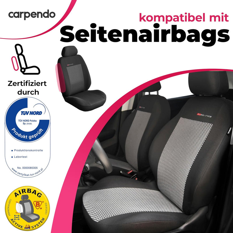 Carpendo® Sitzbezüge Auto Vordersitze in Premium Design (2er Set) Autositzbezüge Schonbezüge für Aut