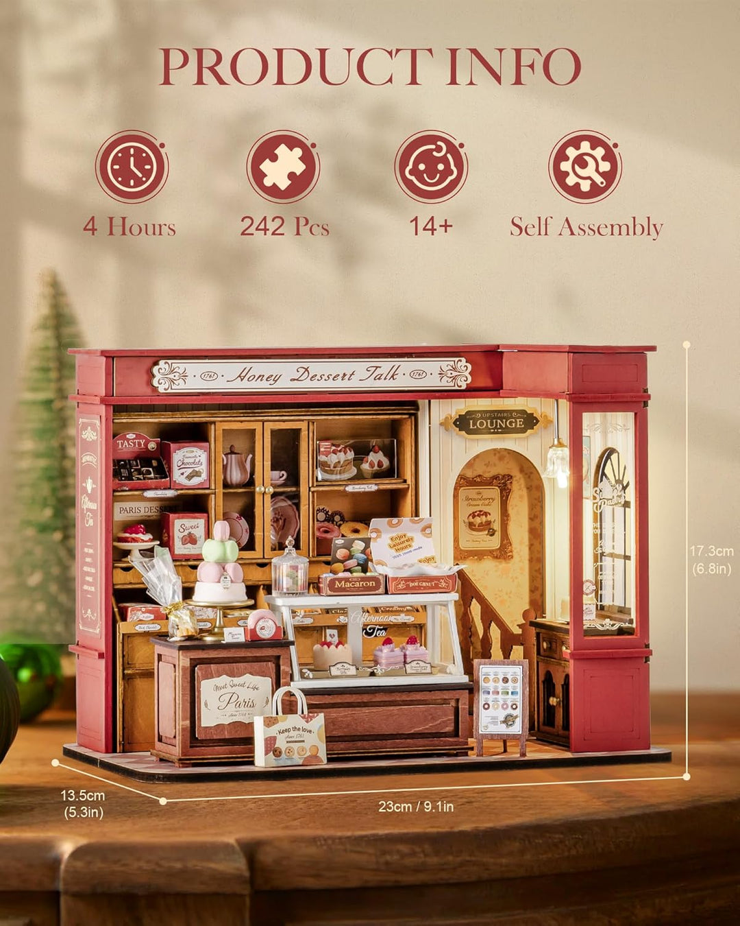 Rolife DIY Miniatur Haus Kit für Erwachsene Honig Dessert Gespräch Modellbausätze Miniaturpuppenhaus